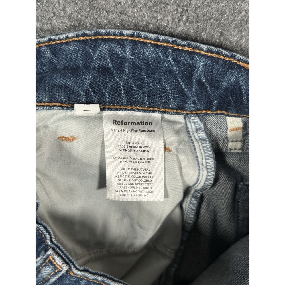 Reformation Jeans‎ Womens 29 Blue High Rise Wide Leg Denim Cotton Stretch EUC - Picture 9 of 15